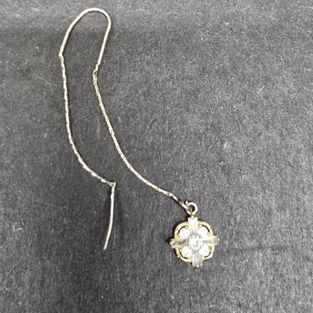 Threader‎ Earring Starburst Floral Dangle OS Gold Clear Good Minimalist